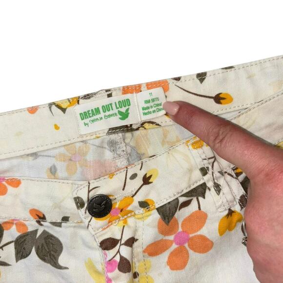 Dream Out Loud X Selena Gomez Women's 11 White Floral Capri Pant Spring Colorful - Picture 6 of 10